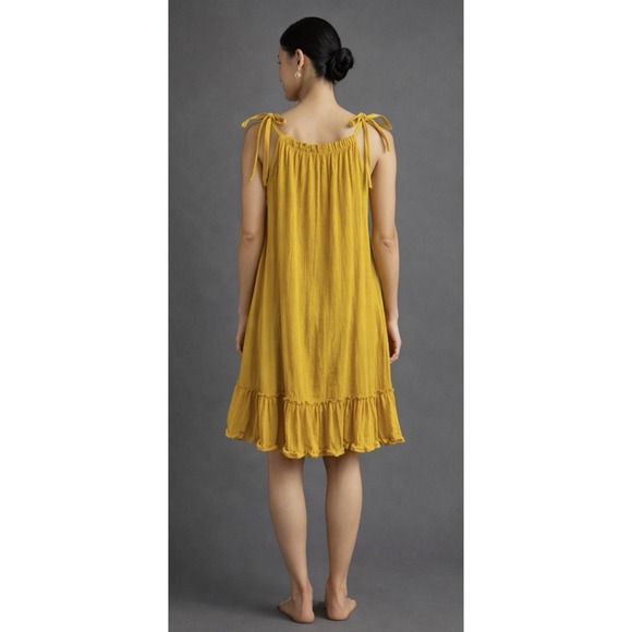 Signature by Robbie Bee Yellow Ruffle Dress Women's Medium - Picture 3 of 9